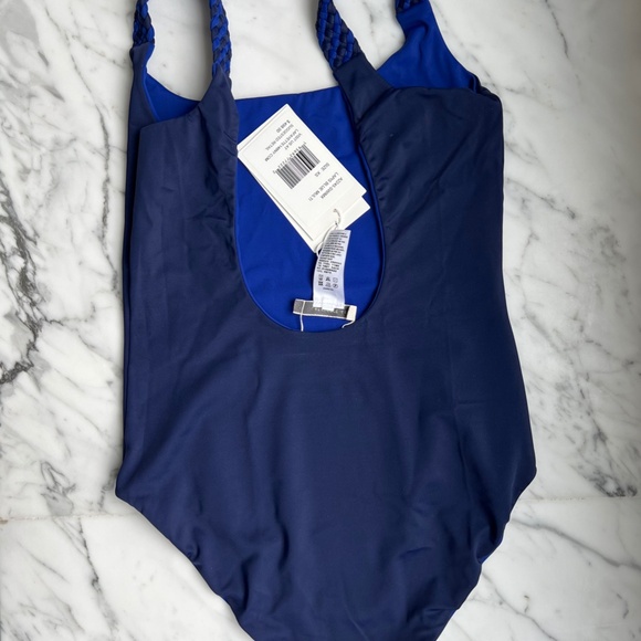 LAFAYETTE 148 Braided Strap Reversible One-piece Swimsuit In Lapis Blue, XS, NEW - Picture 4 of 6